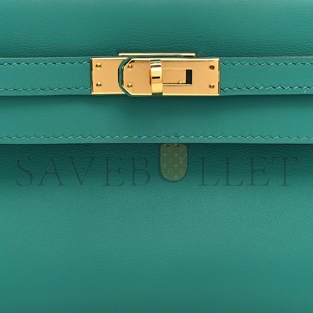 HERMÈS SWIFT KELLY POCHETTE CLUTCH VERT VERONE (22*14*7cm) 